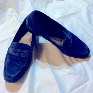 Women’s Clark’s Blue Suede Penny Loafer, Size 9.5M